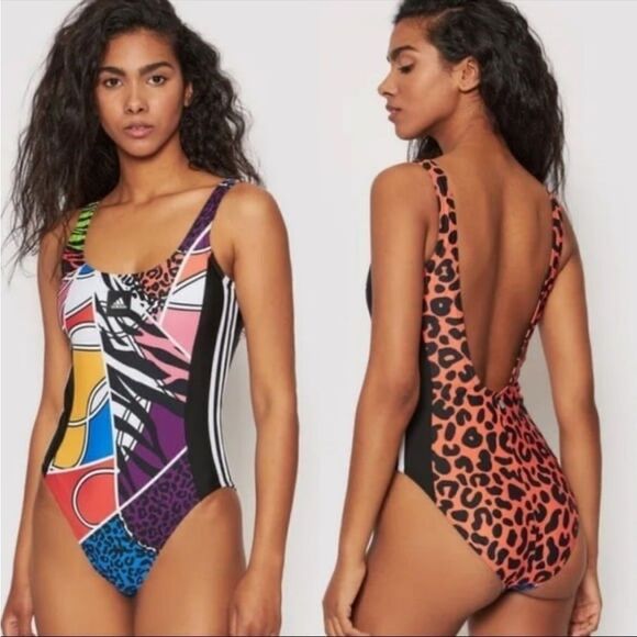 Adidas | Rich Mnisi Printed One Piece Swimsuit Size 2 - Picture 1 of 7